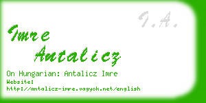 imre antalicz business card
